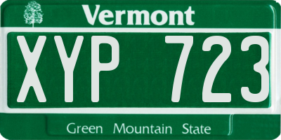 VT license plate XYP723