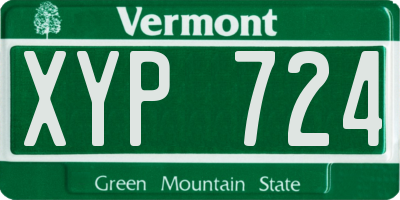 VT license plate XYP724
