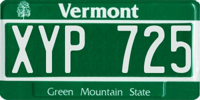 VT license plate XYP725