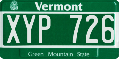 VT license plate XYP726