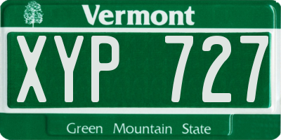 VT license plate XYP727
