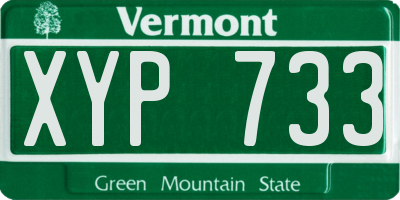VT license plate XYP733