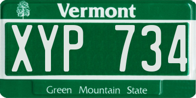 VT license plate XYP734