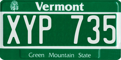 VT license plate XYP735