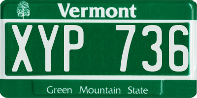 VT license plate XYP736