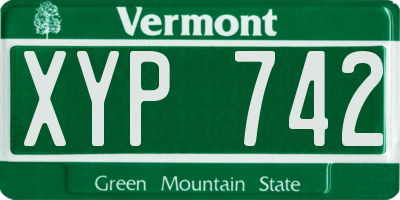 VT license plate XYP742