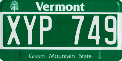 VT license plate XYP749