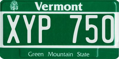 VT license plate XYP750