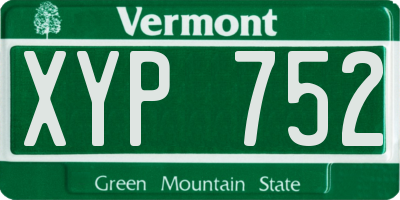 VT license plate XYP752