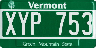 VT license plate XYP753