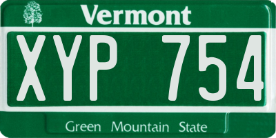 VT license plate XYP754