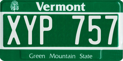 VT license plate XYP757