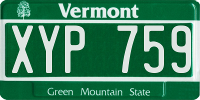 VT license plate XYP759