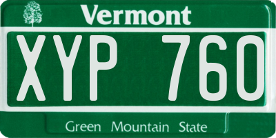 VT license plate XYP760