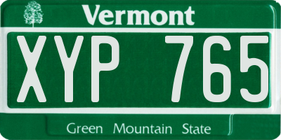 VT license plate XYP765