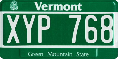 VT license plate XYP768