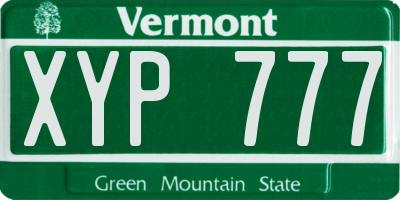 VT license plate XYP777