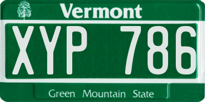 VT license plate XYP786