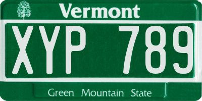 VT license plate XYP789