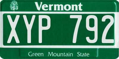 VT license plate XYP792