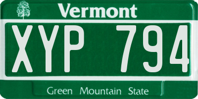 VT license plate XYP794