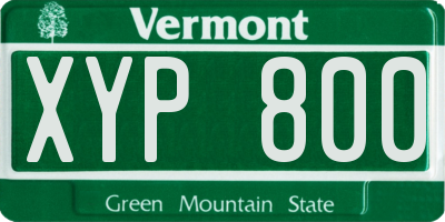 VT license plate XYP800