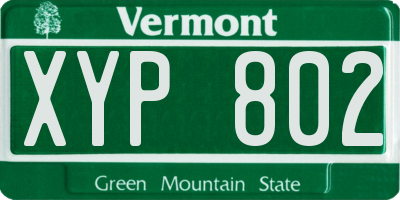 VT license plate XYP802