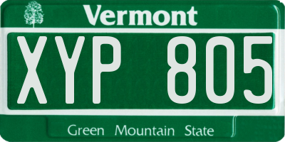 VT license plate XYP805