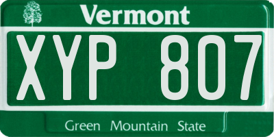VT license plate XYP807