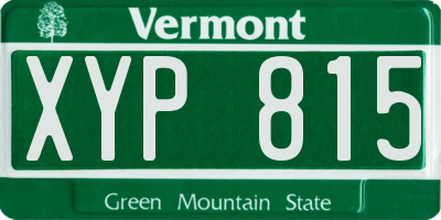 VT license plate XYP815