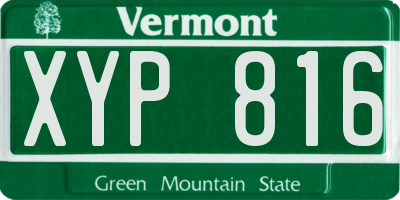 VT license plate XYP816