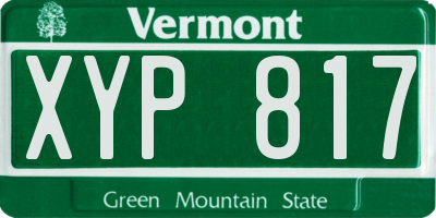 VT license plate XYP817