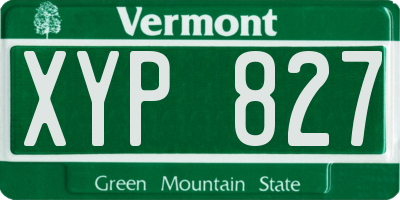VT license plate XYP827