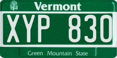 VT license plate XYP830