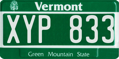 VT license plate XYP833