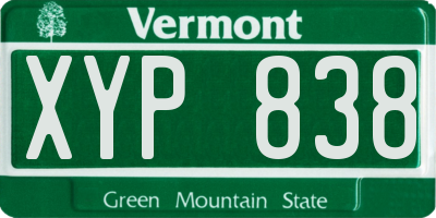 VT license plate XYP838