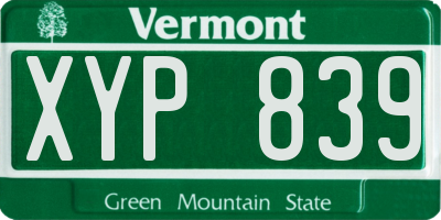 VT license plate XYP839