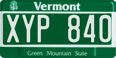 VT license plate XYP840