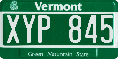 VT license plate XYP845