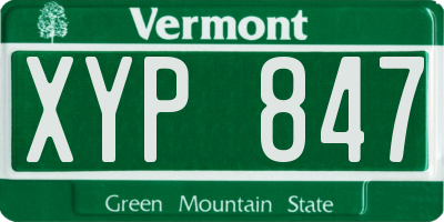 VT license plate XYP847