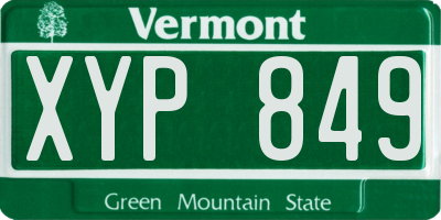 VT license plate XYP849