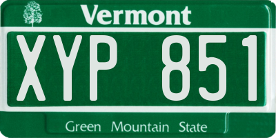 VT license plate XYP851