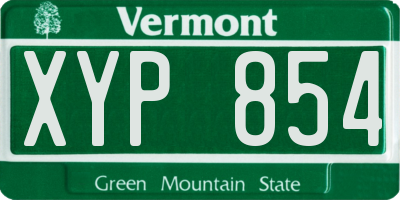 VT license plate XYP854