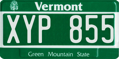 VT license plate XYP855