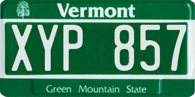 VT license plate XYP857