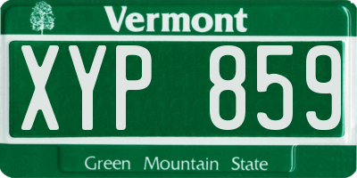 VT license plate XYP859