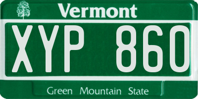 VT license plate XYP860