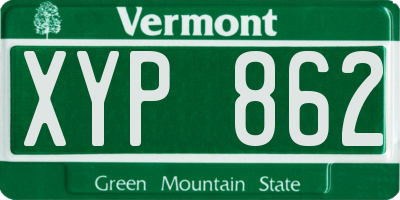 VT license plate XYP862