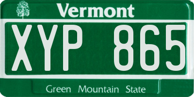 VT license plate XYP865