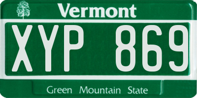 VT license plate XYP869